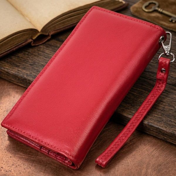 Яркий кошелек-клатч для стильных женщин из натуральной кожи ST Leather 22533 Красный
