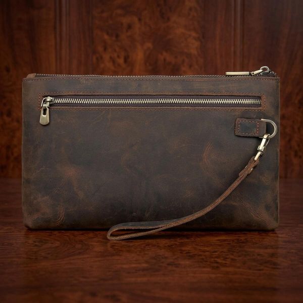 Красивая барсетка мужская в коже Crazy horse Vintage 14954 Коричневая