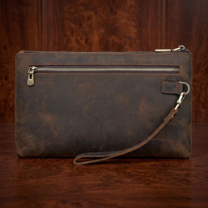 Красивая барсетка мужская в коже Crazy horse Vintage 14954 Коричневая