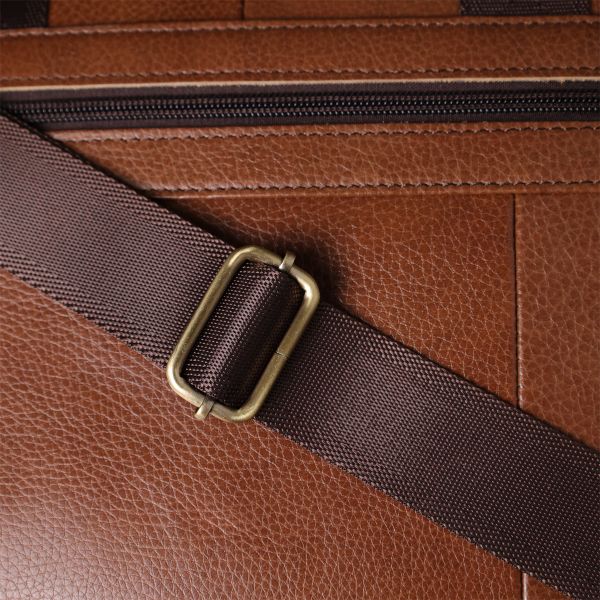 Мужской деловой портфель из натуральной кожи Vintage 23038 Коричневый