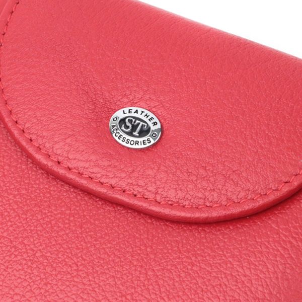 Яркий женский кошелек с монетницей из натуральной кожи ST Leather 22712 Красный