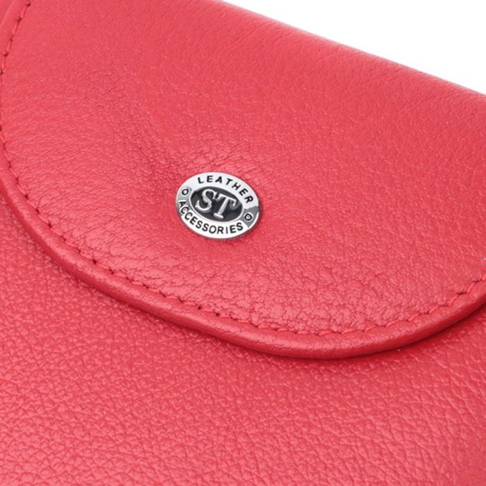 Яркий женский кошелек с монетницей из натуральной кожи ST Leather 22712 Красный