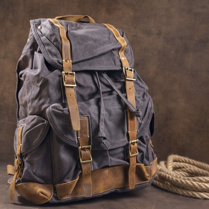 Походный рюкзак canvas Vintage 20110 Серый
