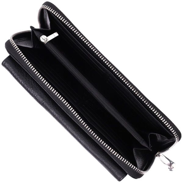 Функциональный кошелек-клатч унисекс из натуральной кожи ST Leather 22529 Черный
