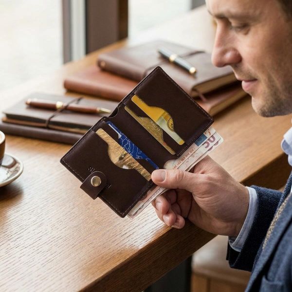 Портмоне вертикальне чоловіче шкіряне SHVIGEL 16222 Коричневе