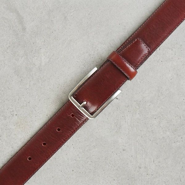 Гладкий ремінь з натуральної шкіри Tony Perotti 21095_1 (415 cognac) Коричневий