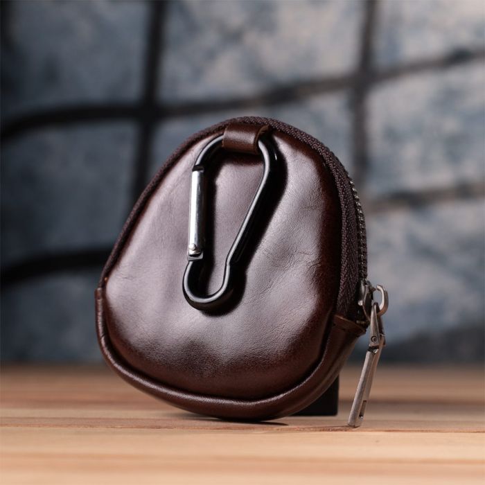 Небольшой кошелек для монет из натуральной кожи Vintage sale_15101 Коричневый