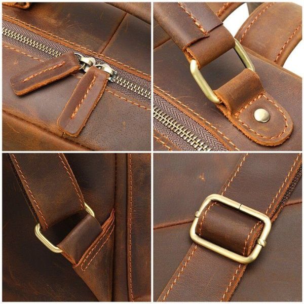 Рюкзак винтажный для ноутбука Vintage 14712 кожаный Коричневый