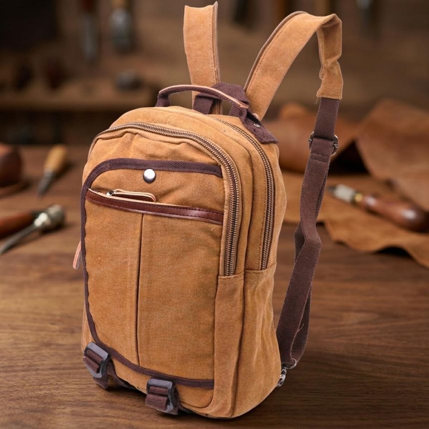 Удобный рюкзак из текстиля 21257 Vintage Коричневый
