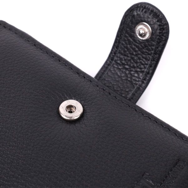 Вертикальный мужской бумажник из натуральной кожи ST Leather 22479 Черный