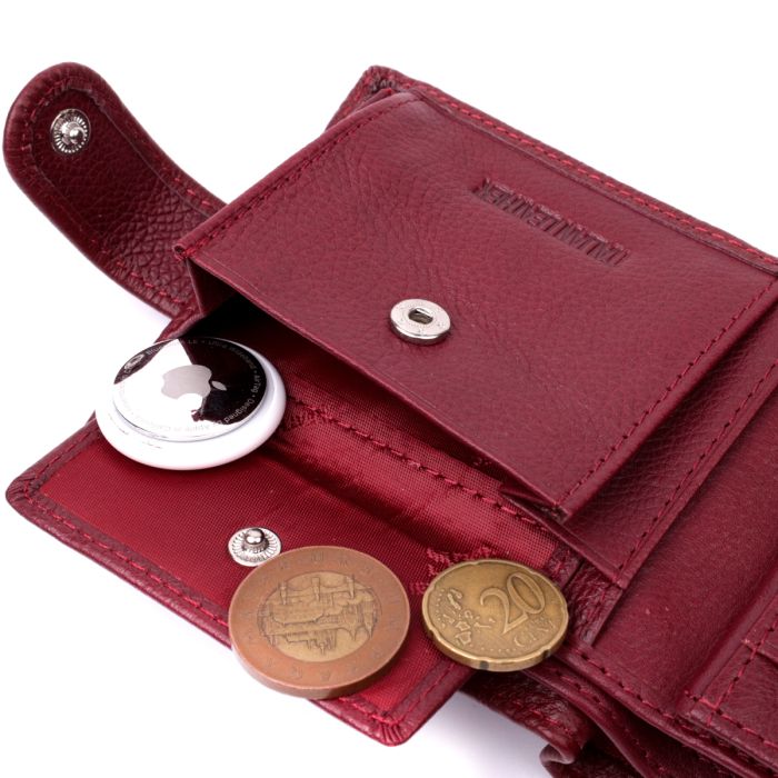 Стильное женское портмоне с блоком для карт из натуральной кожи ST Leather 19472 Бордовый