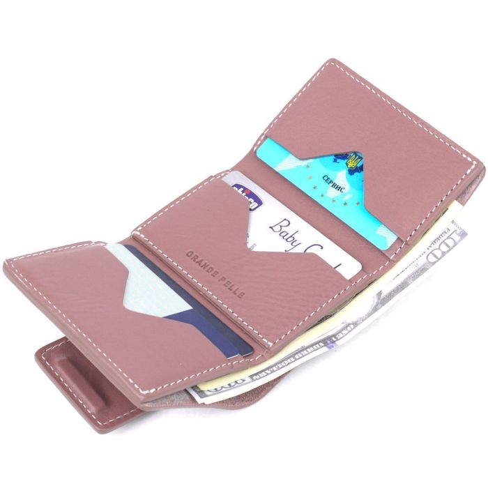 Отменное женское портмоне Grande Pelle 11575 Розовый