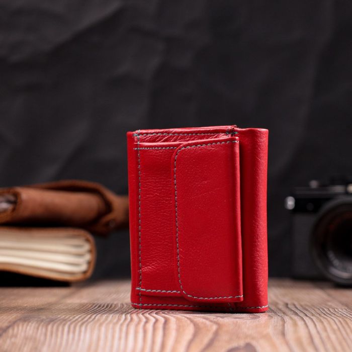 Яркий маленький кошелек для женщин из натуральной кожи ST Leather 19502 Красный