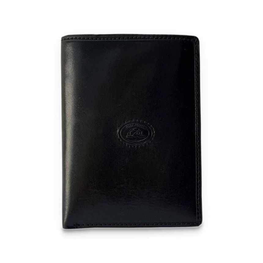 Мужской кошелек из гладкой глянцевой натуральной кожи Tony Perotti 21006_1 (3450q nero) Черный
