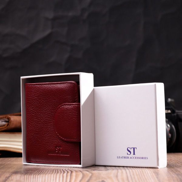Женский кошелек вертикального типа из натуральной кожи ST Leather 22452 Бордовый