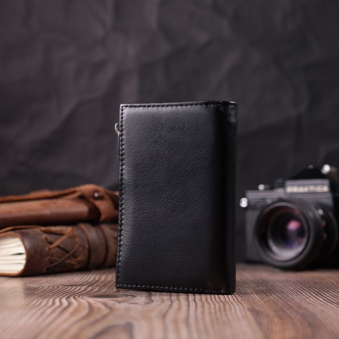 Кожаный женский кошелек в три сложения ST Leather 22488 Черный