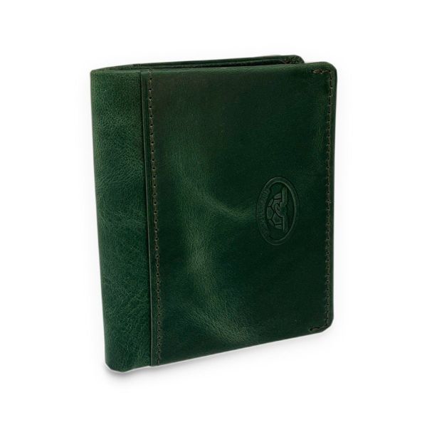 Компактна кредитниця з гладкої натуральної шкіри Tony Perotti 20908_1 (1034n deep green) Зелений