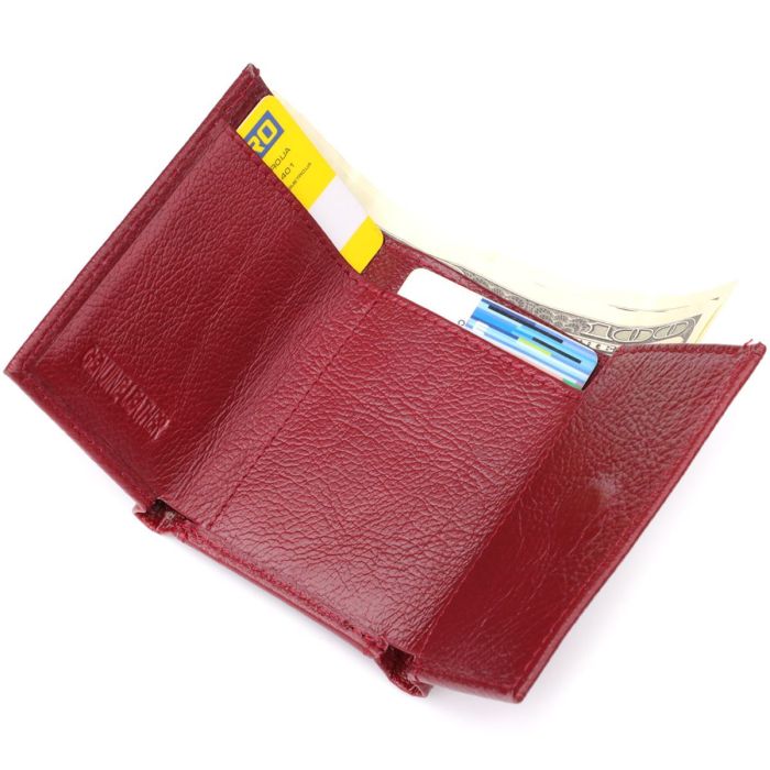 Миниатюрный женский кошелек из натуральной кожи ST Leather 23082 Бордовый