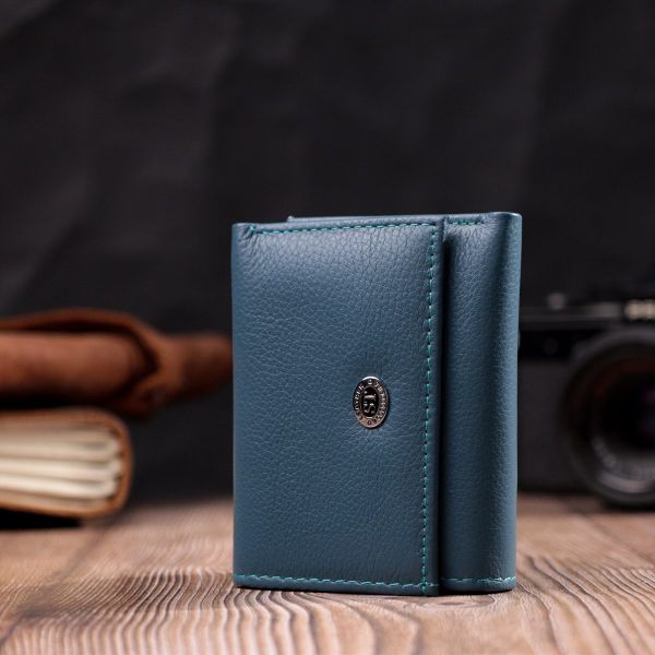 Маленький кошелек для женщин из натуральной кожи ST Leather 19501 Бирюзовый