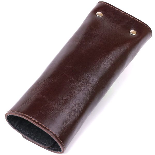 Удобная кожаная ключница Shvigel 16534 Коричневый