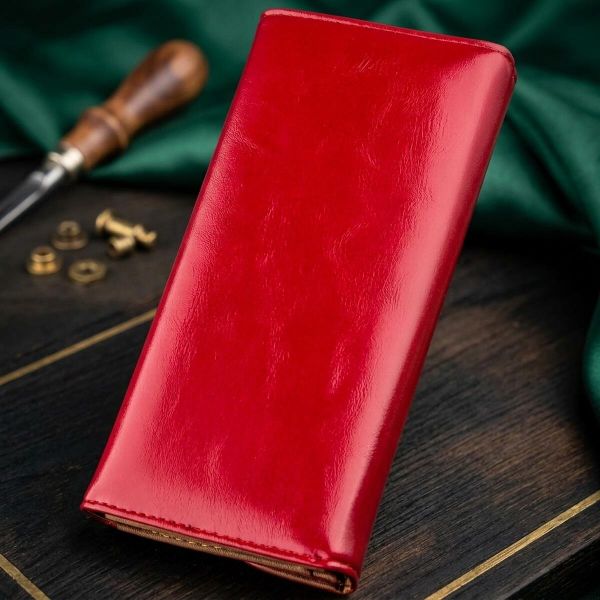 Кошелек женский из гладкой экокожи KIVI 19072 Ярко-розовый