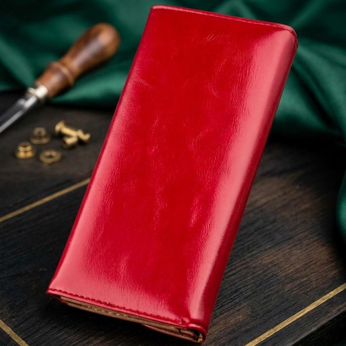 Кошелек женский из гладкой экокожи KIVI 19072 Ярко-розовый