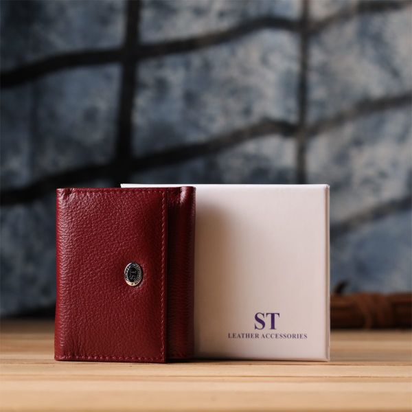 Миниатюрный женский кошелек из натуральной кожи ST Leather 23082 Бордовый