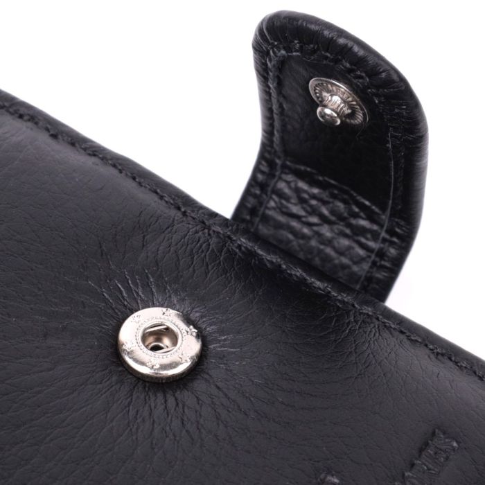 Качественный горизонтальный бумажник из натуральной кожи ST Leather 22455 Черный