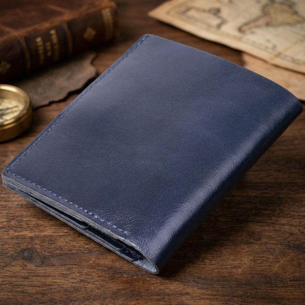 Удобное портмоне из натуральной кожи Shvigel 16507 Синий