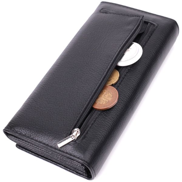 Удобный женский кошелек из натуральной кожи ST Leather 22523 Черный