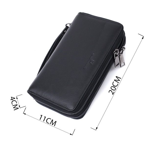 Мужской кожаный клатч для карт купюр и документов ST Leather 22684 Черный