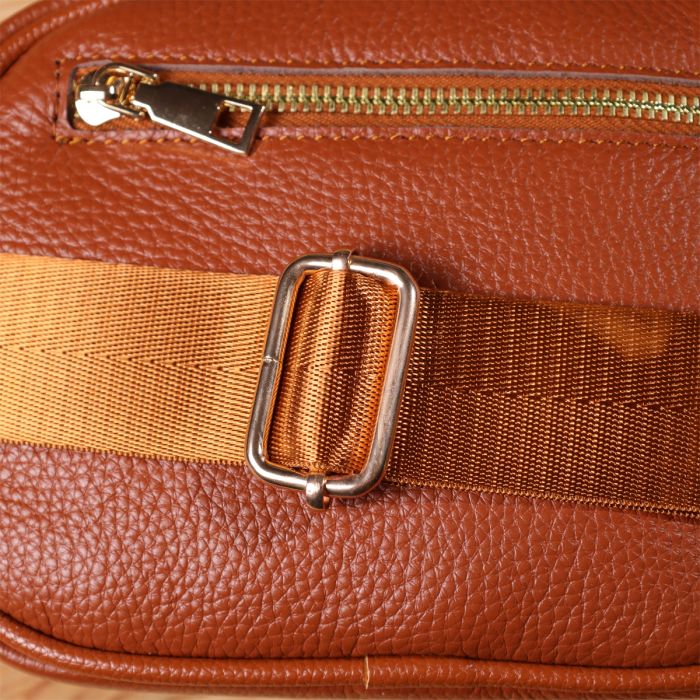 Стеганая сумка для женщин из натуральной кожи Vintage 22899 Рыжий