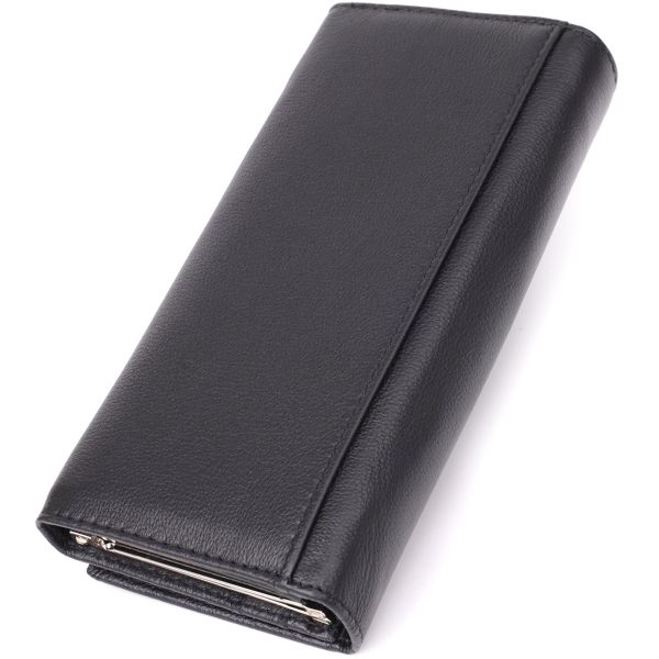 Солидный женский кошелек из натуральной кожи ST Leather 23088 Черный