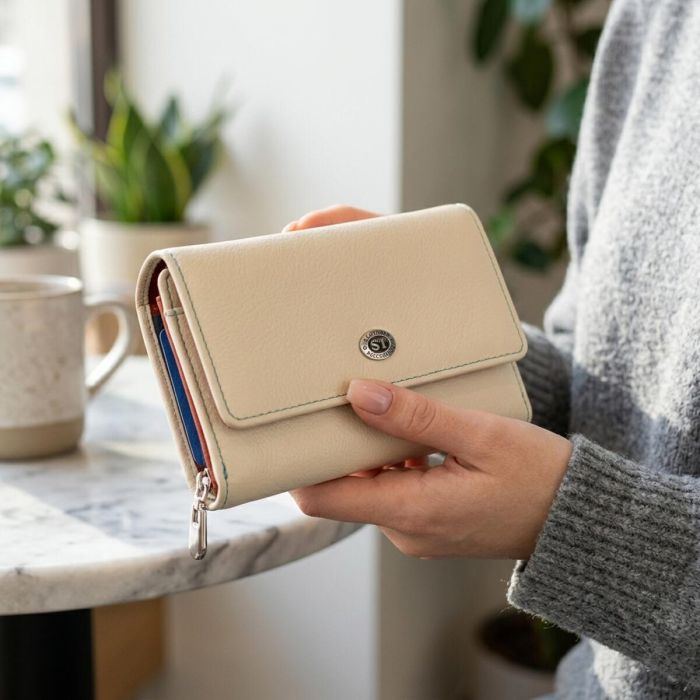 Вместительный кошелек для женщин из натуральной кожи ST Leather 22500 Белый