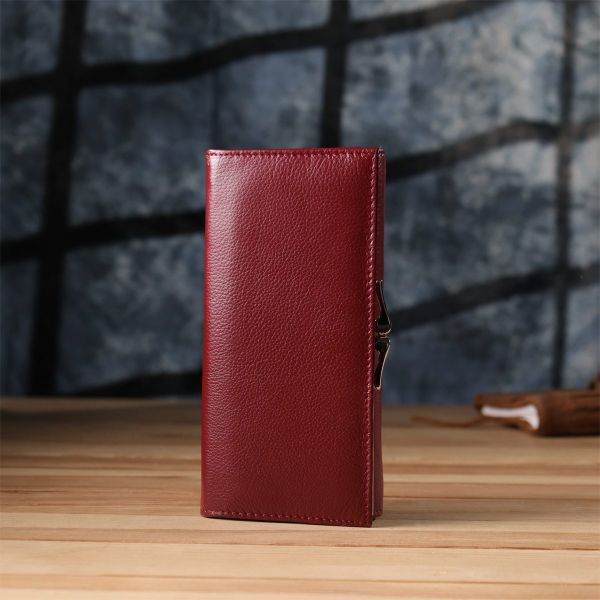 Элегантный кошелек для женщин с монетницей из натуральной кожи ST Leather 23107 Бордовый
