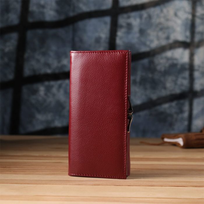 Элегантный кошелек для женщин с монетницей из натуральной кожи ST Leather 23107 Бордовый
