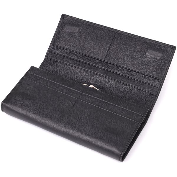 Солидный женский кошелек из натуральной кожи ST Leather 23088 Черный