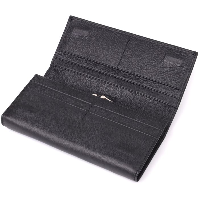 Солидный женский кошелек из натуральной кожи ST Leather 23088 Черный