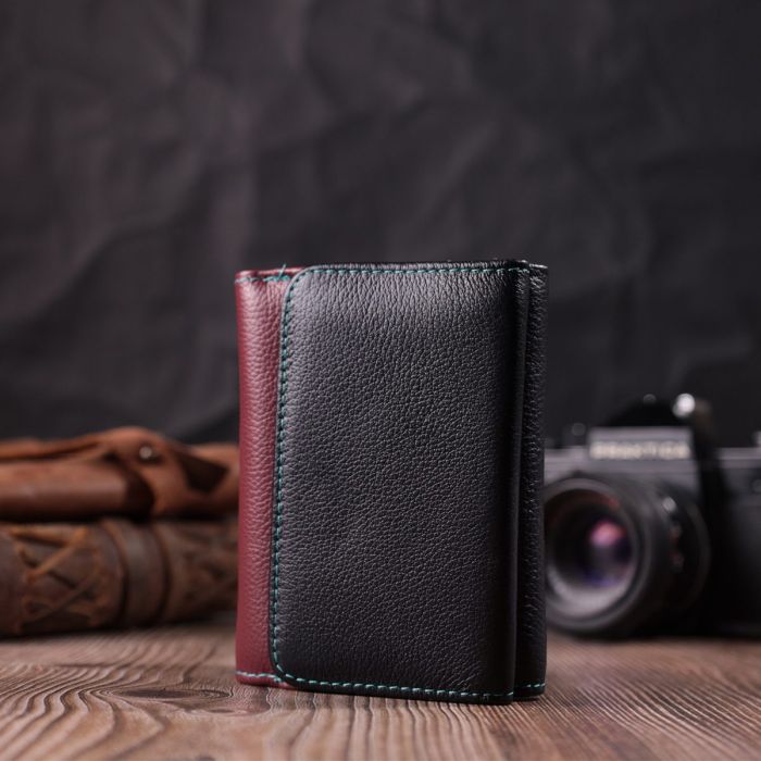 Удобный кошелек для девушек из натуральной кожи ST Leather 22497 Разноцветный