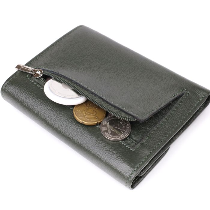Стильный кошелек среднего размера из натуральной кожи ST Leather 23075 Зеленый