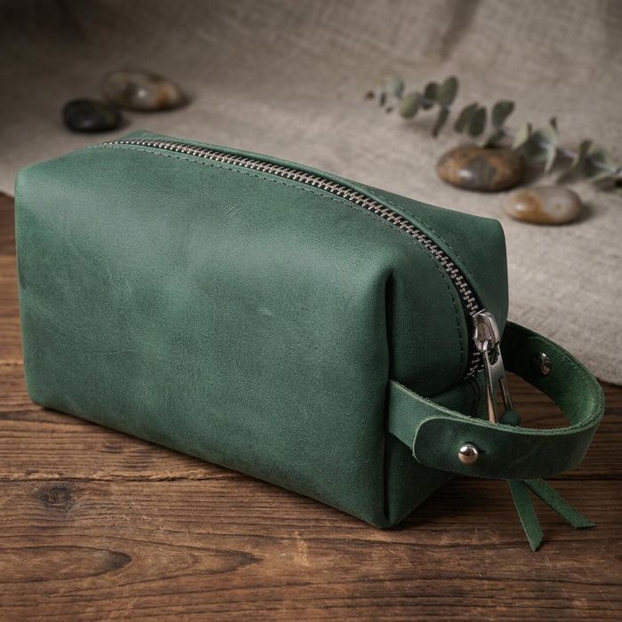 Шкіряна косметичка унісекс GRANDE PELLE 11571 Зелений