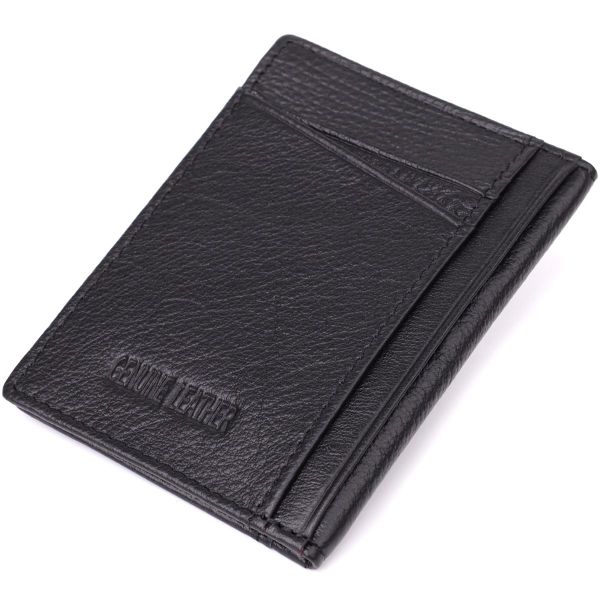 Мужской кошелек для карточек из натуральной кожи ST Leather 23091 Черный