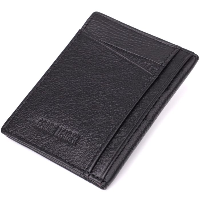 Мужской кошелек для карточек из натуральной кожи ST Leather 23091 Черный
