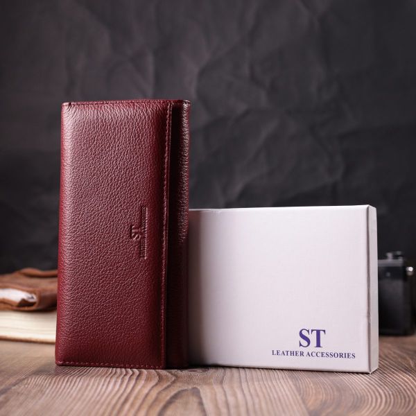 Женский оригинальный кошелек из натуральной кожи ST Leather 22522 Бордовый