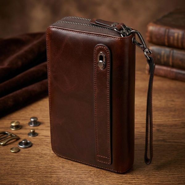 Чоловічий клатч із натуральної шкіри Vintage 23064 Коричневий