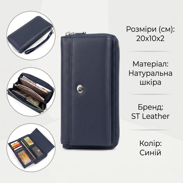 Кошелек универсальный женский ST Leather 19296 Темно-синий