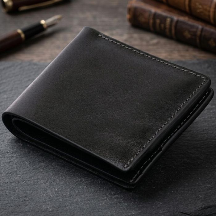 Портмоне вертикальное с круглым магнитом на два отделения GRANDE PELLE 11306 Черное