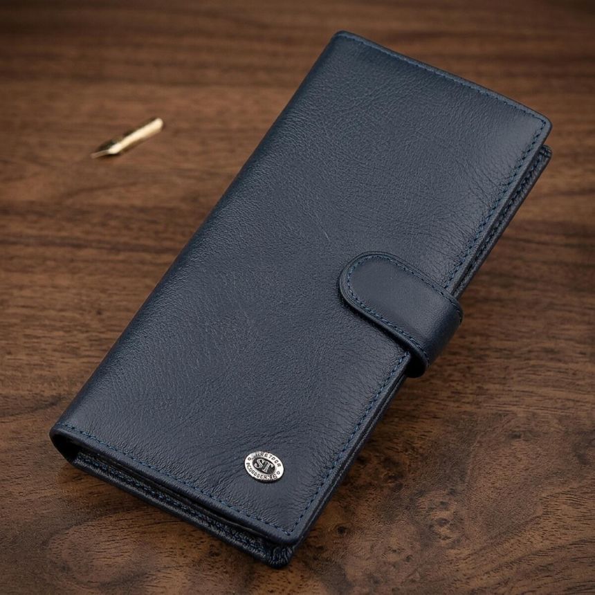 Мужской купюрник ST Leather 18365 (ST147) кожаный Синий