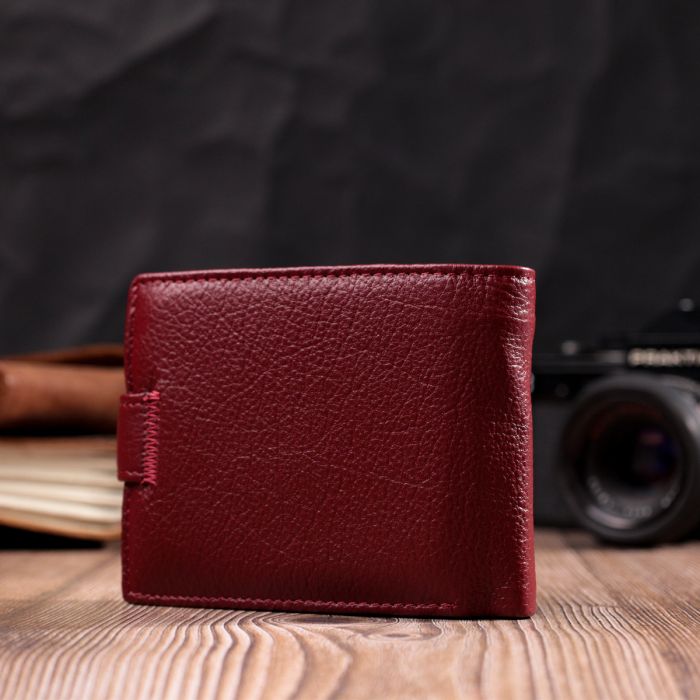 Стильное женское портмоне с блоком для карт из натуральной кожи ST Leather 19472 Бордовый