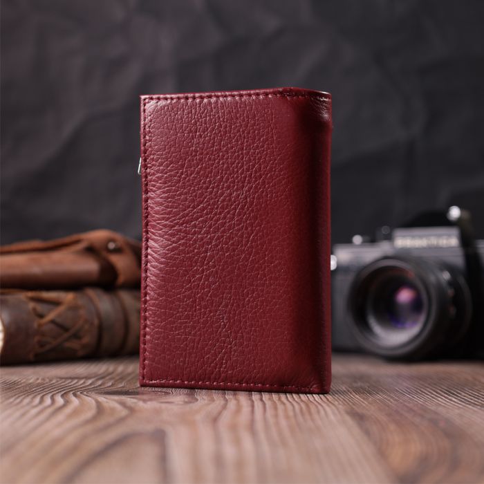 Кожаный женский кошелек в три сложения ST Leather 22489 Бордовый